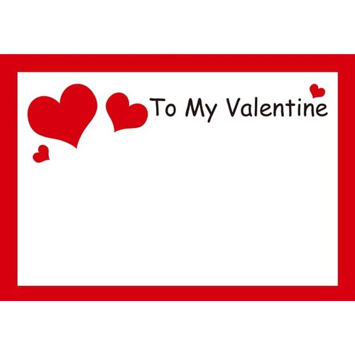 Card To My Valentine Red Hearts